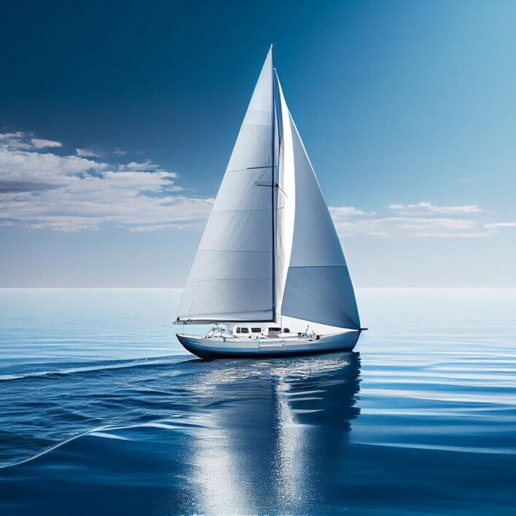 sailing yacht gliding blue waves smoothly generative ai 188544 8058 1